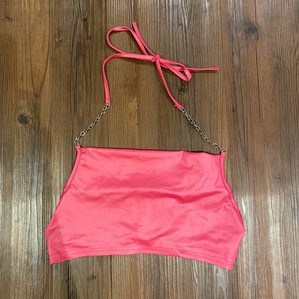 Pink Chain Halter Top